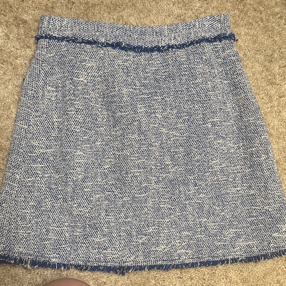 Zara Blue and White Tweed Skirt - Picture 4 of 5